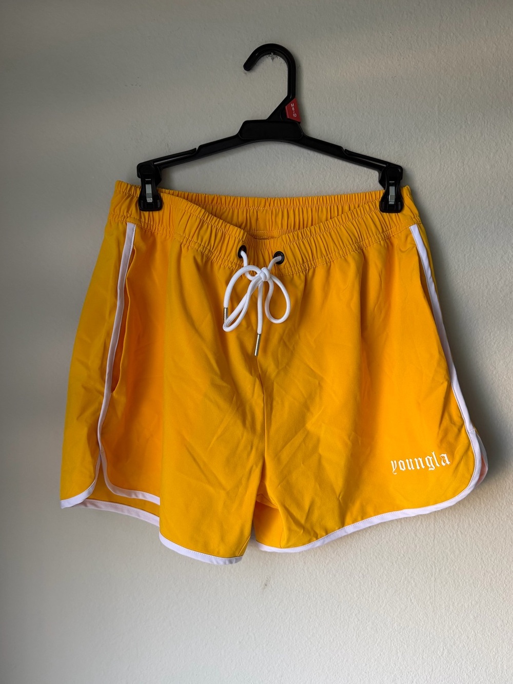 BRAND NEW YoungLA Yellow Shorts with White Trim and Drawstring